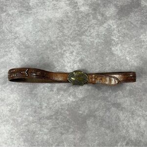 [85] Crown Royal Whiskey Belt Vintage Cast Brass Heavyweight Liquor Alcohol